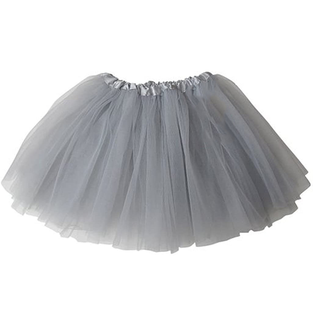 Girl's Skirts: New Adults Tulle Tutu Skirt Dressup Party Costume Ballet Womens Girls Dance Wear, Grey, Kids