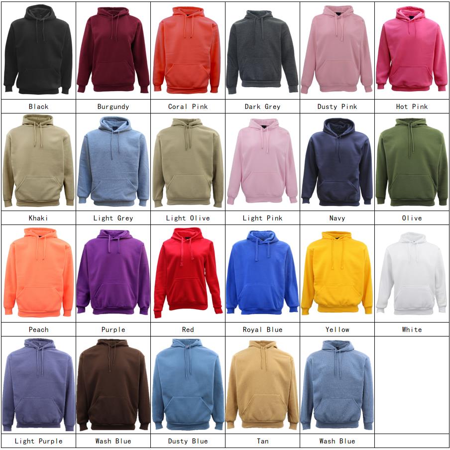 Men's Sweats & Trackpants: Adult Unisex Men's Basic Plain Hoodie Pullover Sweater Sweatshirt Jumper XS-8XL, Black, 8XL
