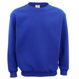 Men's Knitwear & Sweaters: New Adult Unisex Plain Pullover Fleece Jumper Mens Long Sleeve Crew Neck Sweater, Royal Blue, 3XL
