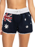 Women's Swimwear: Ladies' Women's Board Shorts Australian Day Flag Gym Beach Aussie Swim Souvenir, Navy, 14