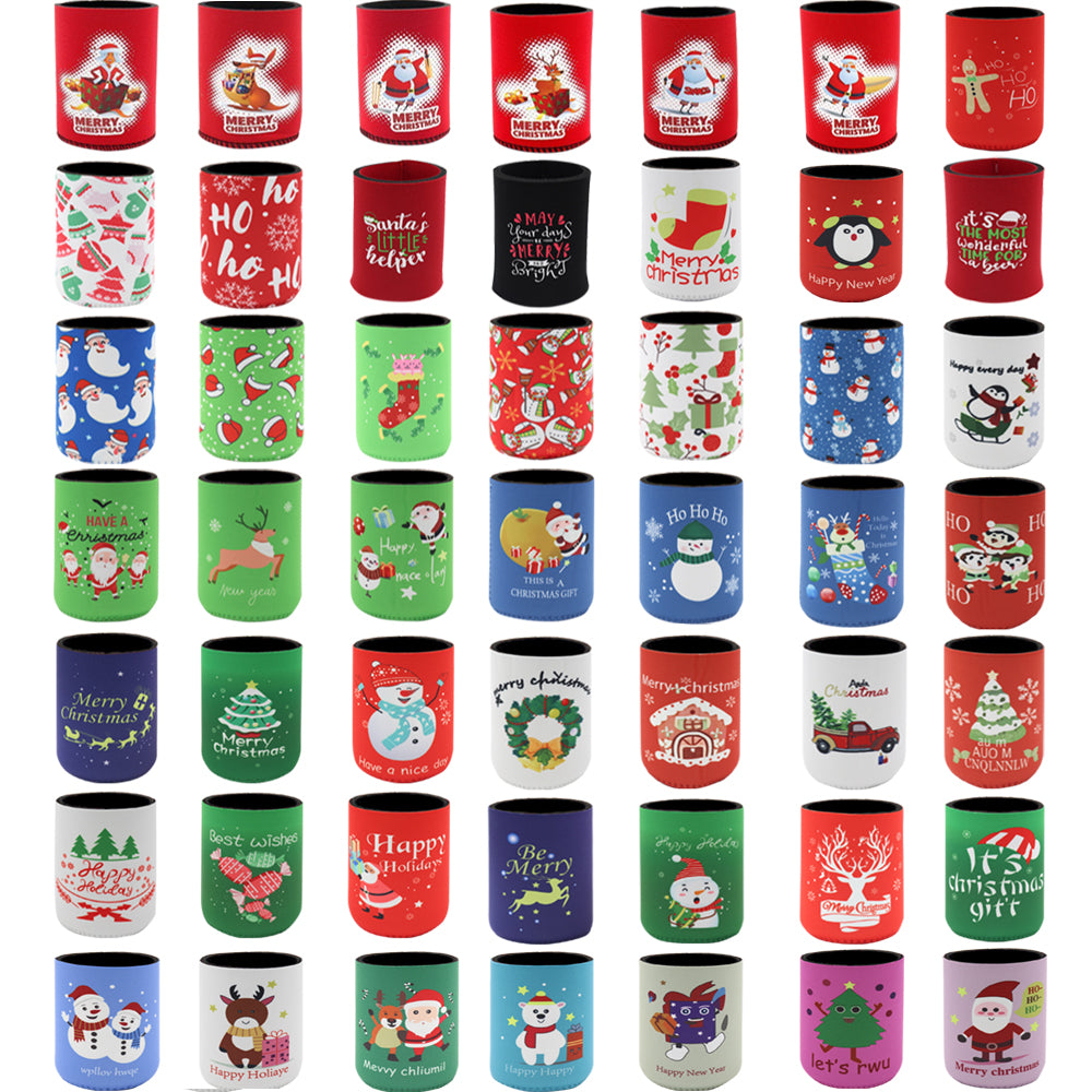 Beer Hampers: 6x Christmas Stubby Stubbie Holders Beer Bottle Drink Can Cooler Santa Reindeer, F
