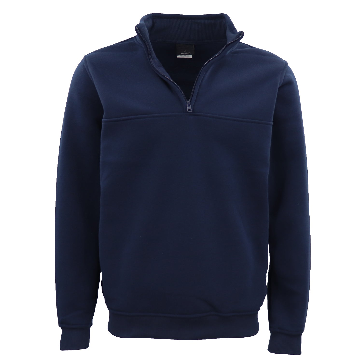 Men's Sweats & Trackpants: New Men's Unisex Adult Half-Zip Fleece Jumper Pullover Stand Collar Jacket Shirt, Navy, 2XL