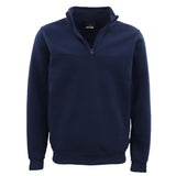 Men's Sweats & Trackpants: New Men's Unisex Adult Half-Zip Fleece Jumper Pullover Stand Collar Jacket Shirt, Navy, 2XL