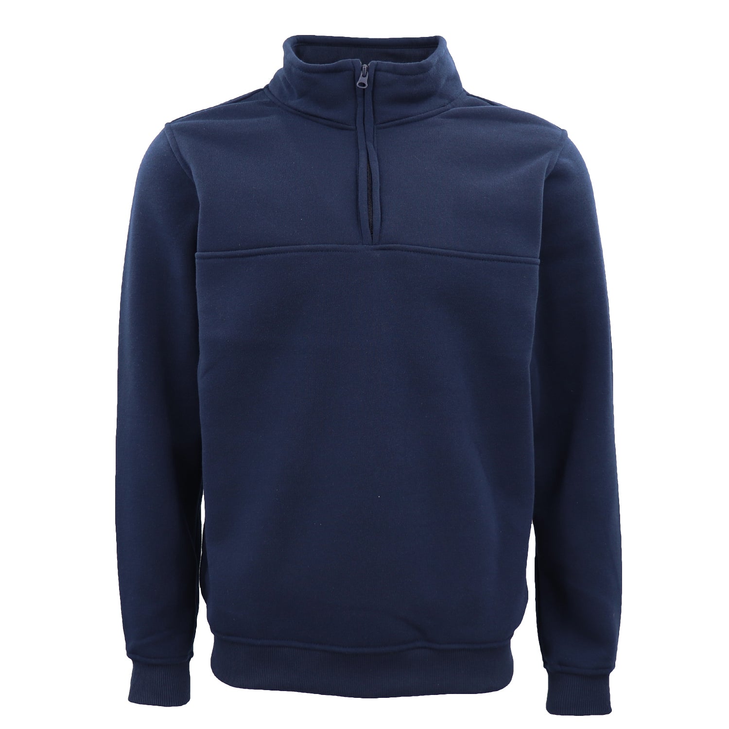 Men's Sweats & Trackpants: New Men's Unisex Adult Half-Zip Fleece Jumper Pullover Stand Collar Jacket Shirt, Navy, 2XL