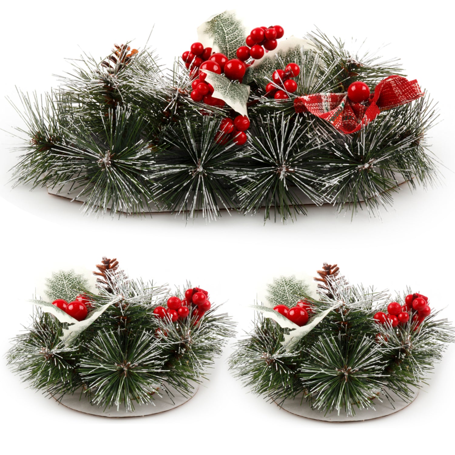 Calendars, Organisers & Planners: Christmas Floral Table Arrangements Red Berries Pine Cones Flowers Decorations, Large