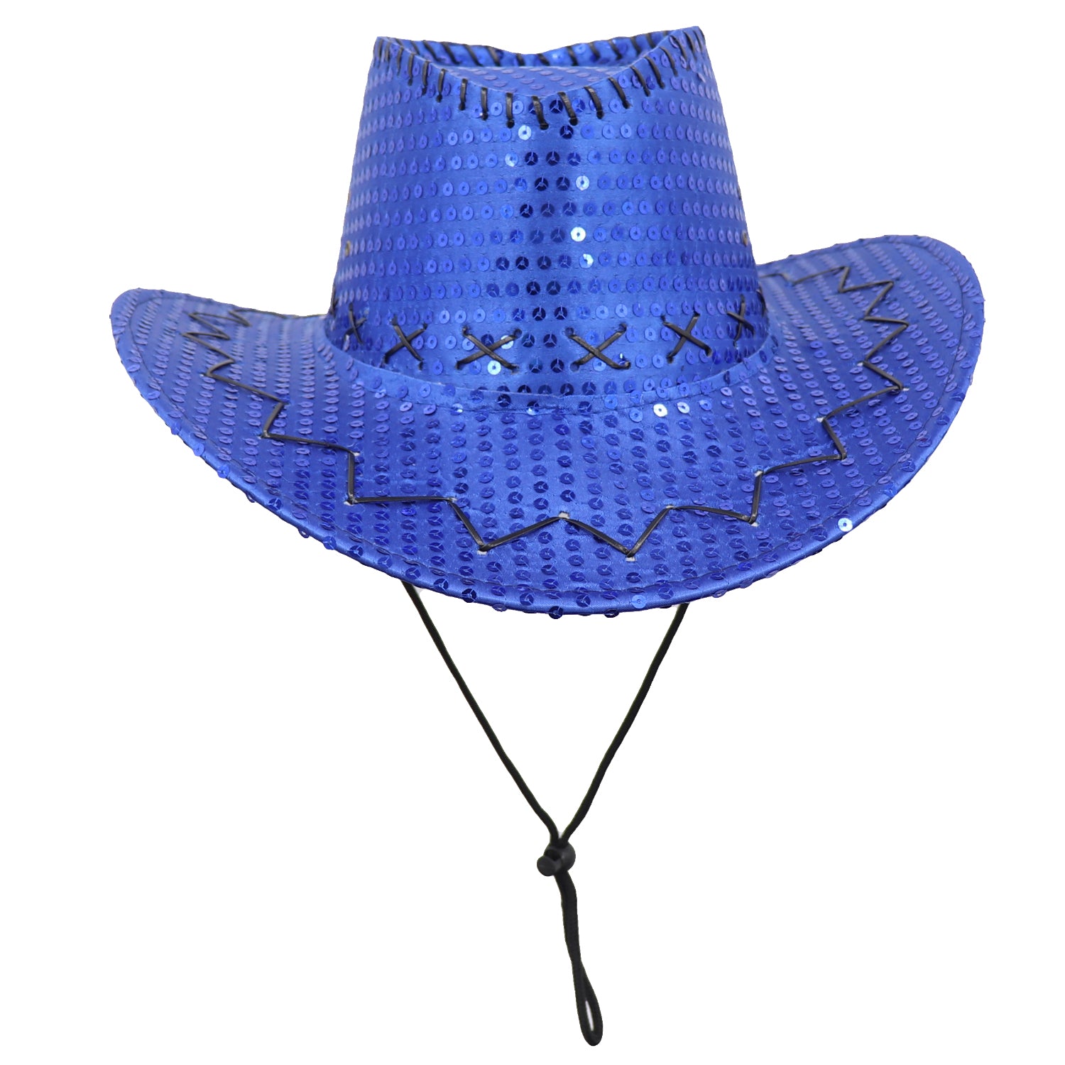 Costumes & Accessories: Sequin Cowboy Hat Glitter Cap Western Trilby Shiny Cowgirl Dress Up Party Wear, Royal Blue