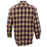 Men's Shirts: Men's 100% Cotton Flannelette Shirt Long Sleeve Plaid Check Flannel w Pockets, Golden Horizon Plaid, S