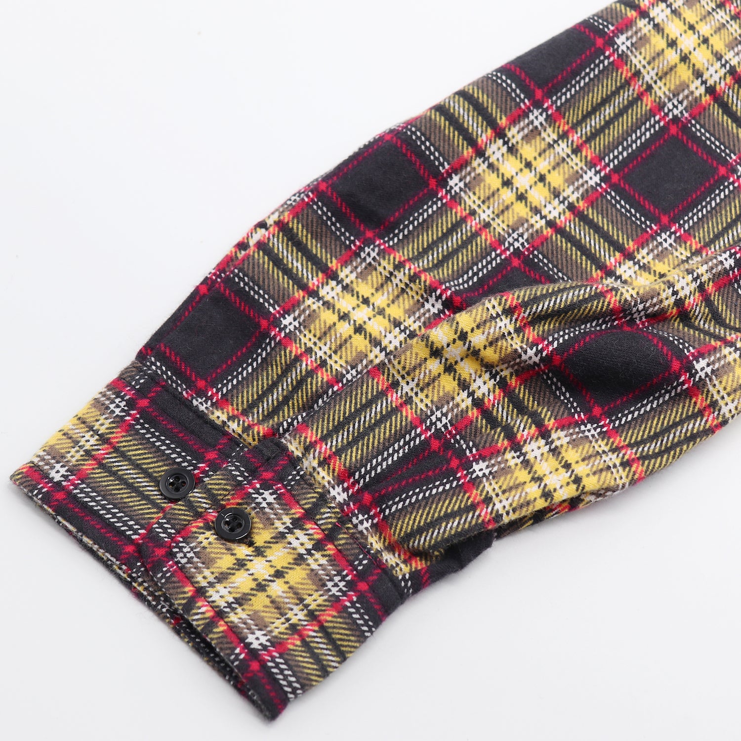 Men's 100% Cotton Flannelette Shirt Long Sleeve Plaid Check Flannel w Pockets, Golden Horizon Plaid, XL
