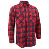 Men's Shirts: Men's 100% Cotton Flannelette Shirt Long Sleeve Plaid Check Flannel w Pockets, Crimson Tide Plaid, 3XL