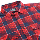 Men's Shirts: Men's 100% Cotton Flannelette Shirt Long Sleeve Plaid Check Flannel w Pockets, Crimson Tide Plaid, 3XL