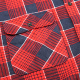 Men's Shirts: Men's 100% Cotton Flannelette Shirt Long Sleeve Plaid Check Flannel w Pockets, Crimson Tide Plaid, 3XL