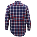 Men's Shirts: Men's 100% Cotton Flannelette Shirt Long Sleeve Plaid Check Flannel w Pockets, Patriot Navy Plaid, L