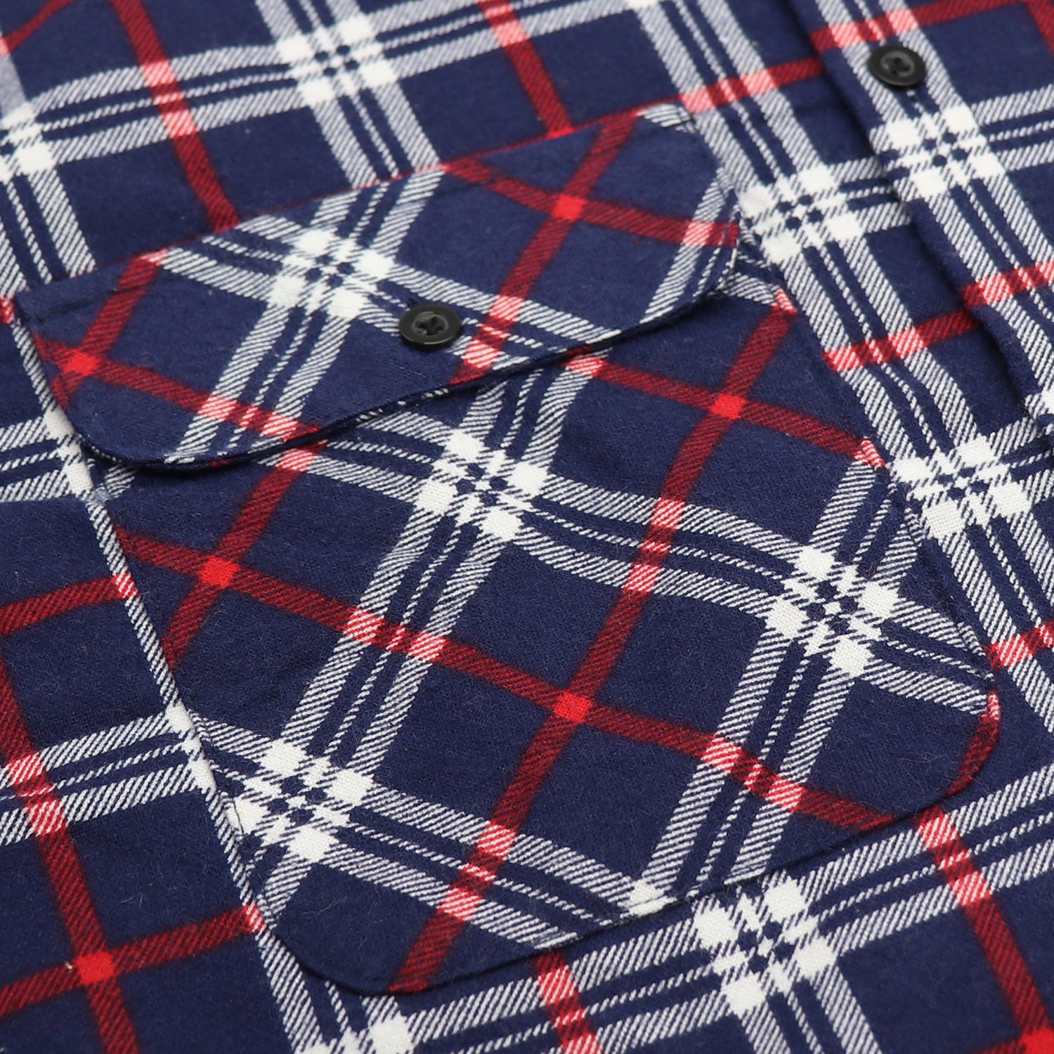 Men's 100% Cotton Flannelette Shirt Long Sleeve Plaid Check Flannel w Pockets, Patriot Navy Plaid, 2XL