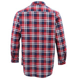 Men's Shirts: Men's 100% Cotton Flannelette Shirt Long Sleeve Plaid Check Flannel w Pockets, Heritage Red Plaid, XL