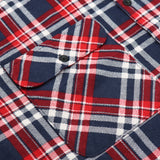 Men's Shirts: Men's 100% Cotton Flannelette Shirt Long Sleeve Plaid Check Flannel w Pockets, Heritage Red Plaid, XL