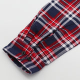Men's Shirts: Men's 100% Cotton Flannelette Shirt Long Sleeve Plaid Check Flannel w Pockets, Heritage Red Plaid, 2XL