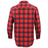 Men's Shirts: Men's 100% Cotton Flannelette Shirt Long Sleeve Plaid Check Flannel w Pockets, Lumberjack Red Buffalo Plaid, S