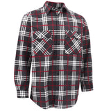 Men's Shirts: Men's 100% Cotton Flannelette Shirt Long Sleeve Plaid Check Flannel w Pockets, Shadow Glen Plaid, 3XL