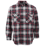 Men's Shirts: Men's 100% Cotton Flannelette Shirt Long Sleeve Plaid Check Flannel w Pockets, Shadow Glen Plaid, 3XL