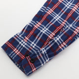 Men's Shirts: Men's 100% Cotton Flannelette Shirt Long Sleeve Plaid Check Flannel w Pockets, Patriot Blue Plaid, XL