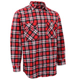 Men's Shirts: Men's 100% Cotton Flannelette Shirt Long Sleeve Plaid Check Flannel w Pockets, Crimson Knight Plaid, 3XL