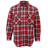 Men's Shirts: Men's 100% Cotton Flannelette Shirt Long Sleeve Plaid Check Flannel w Pockets, Crimson Knight Plaid, 3XL