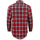 Men's Shirts: Men's 100% Cotton Flannelette Shirt Long Sleeve Plaid Check Flannel w Pockets, Crimson Knight Plaid, 3XL
