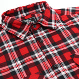 Men's Shirts: Men's 100% Cotton Flannelette Shirt Long Sleeve Plaid Check Flannel w Pockets, Crimson Knight Plaid, 3XL