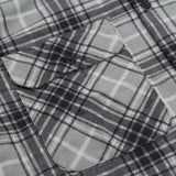 Men's Shirts: Men's 100% Cotton Flannelette Shirt Long Sleeve Plaid Check Flannel w Pockets, Granite Gray Plaid, S