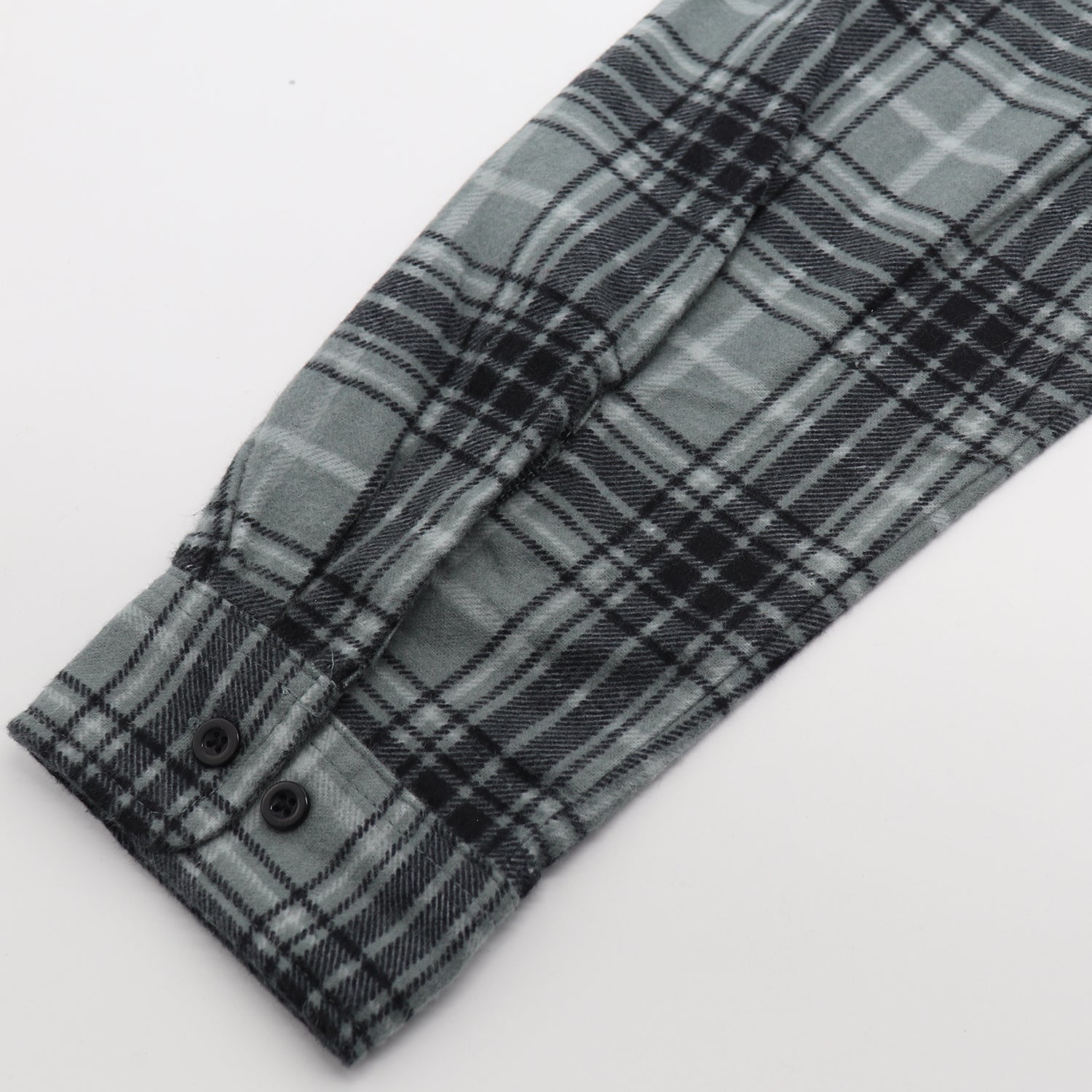 Men's 100% Cotton Flannelette Shirt Long Sleeve Plaid Check Flannel w Pockets, Granite Gray Plaid, S