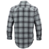 Men's Shirts: Men's 100% Cotton Flannelette Shirt Long Sleeve Plaid Check Flannel w Pockets, Granite Gray Plaid, XL