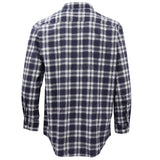 Men's Shirts: Men's 100% Cotton Flannelette Shirt Long Sleeve Plaid Check Flannel w Pockets, Midnight Navy Plaid, S