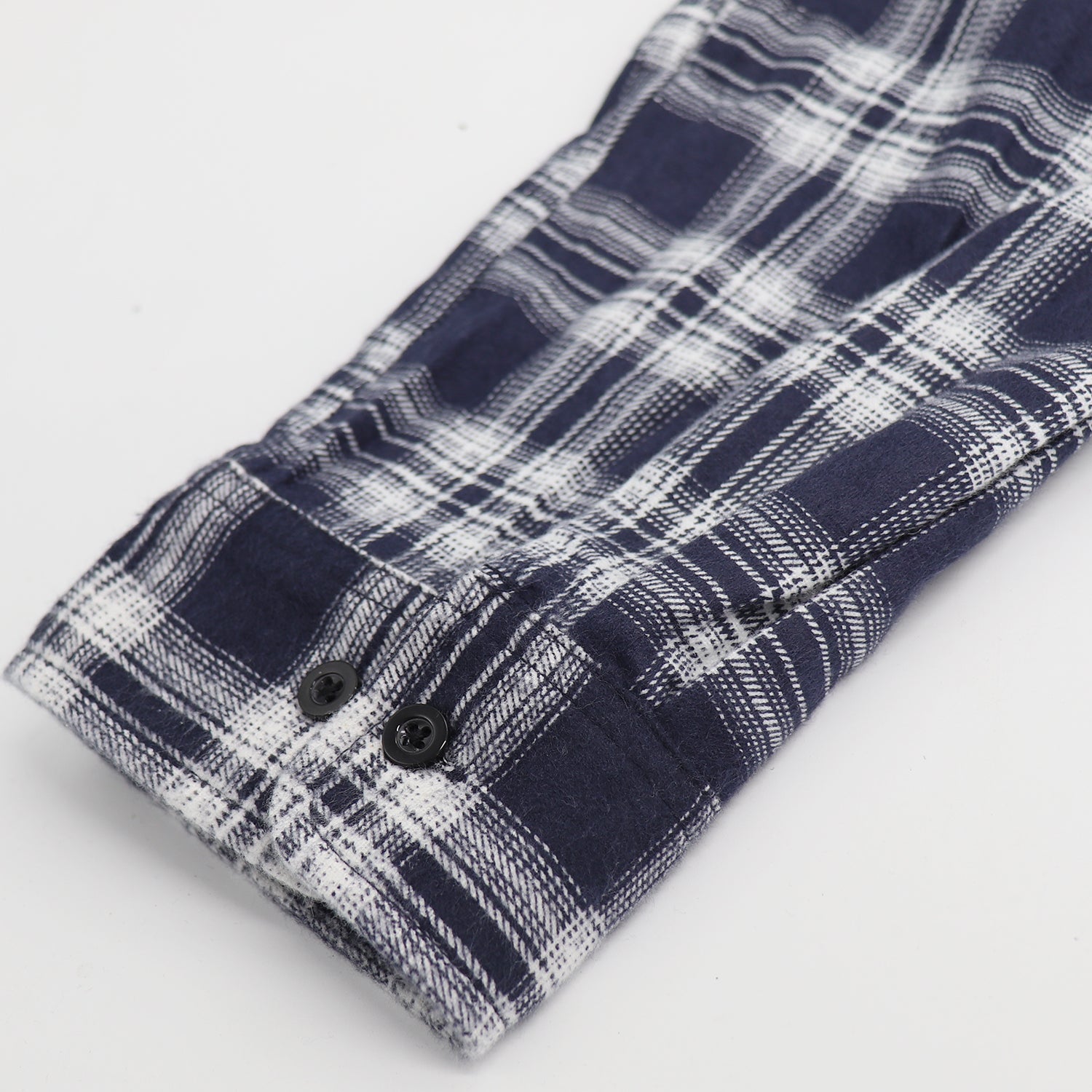 Men's 100% Cotton Flannelette Shirt Long Sleeve Plaid Check Flannel w Pockets, Midnight Navy Plaid, S