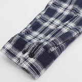 Men's Shirts: Men's 100% Cotton Flannelette Shirt Long Sleeve Plaid Check Flannel w Pockets, Midnight Navy Plaid, S