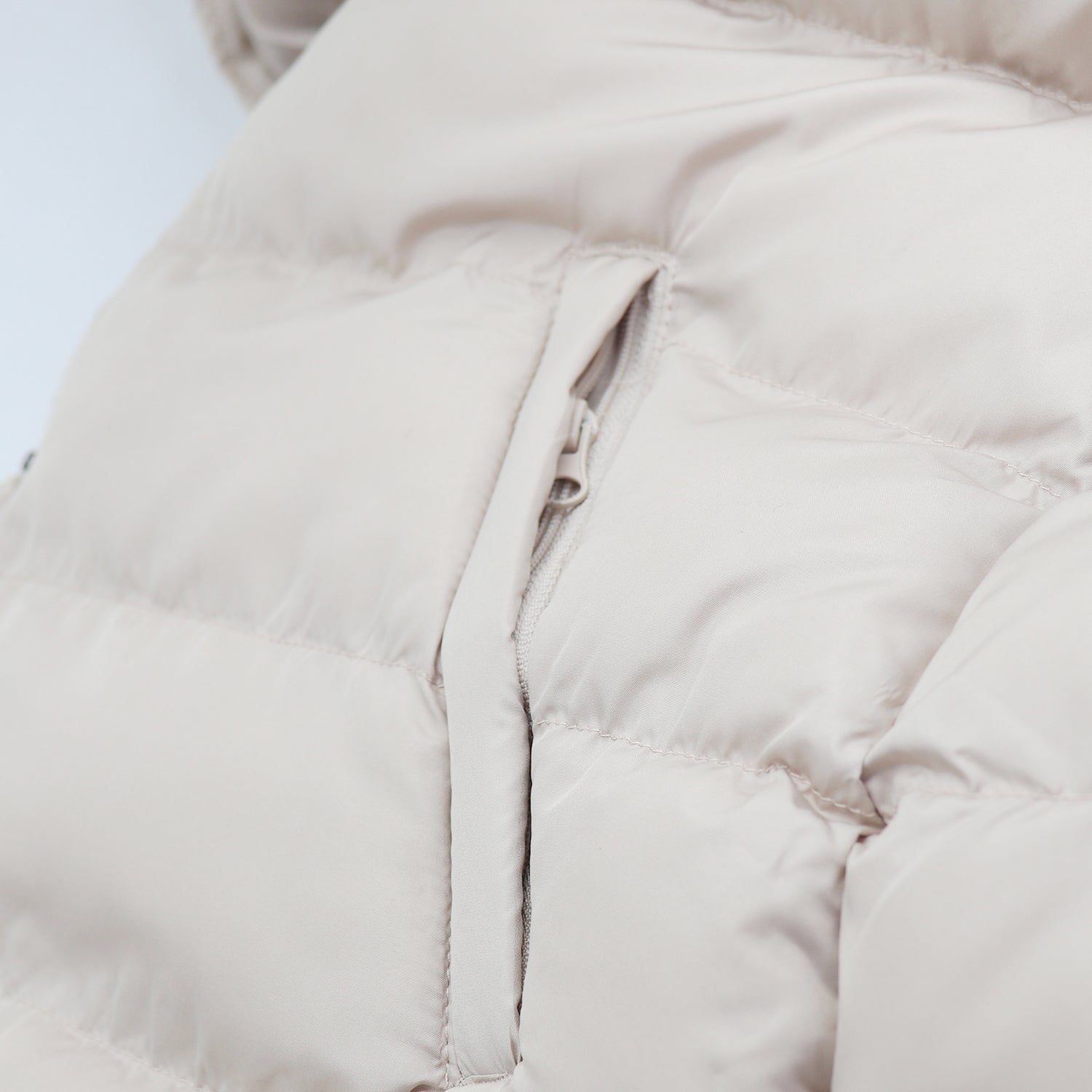 Women's Jackets & Coats: Women's Longline Padded Vest Hooded Jacket Puffer Puffy Quilted Zip Coat Gilet, Khaki, 10