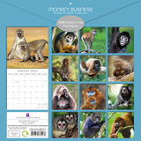 Calendars, Organisers & Planners: Monkey Business 2025 Square Wall Calendar Animals 16 Months Premium Planner Gift