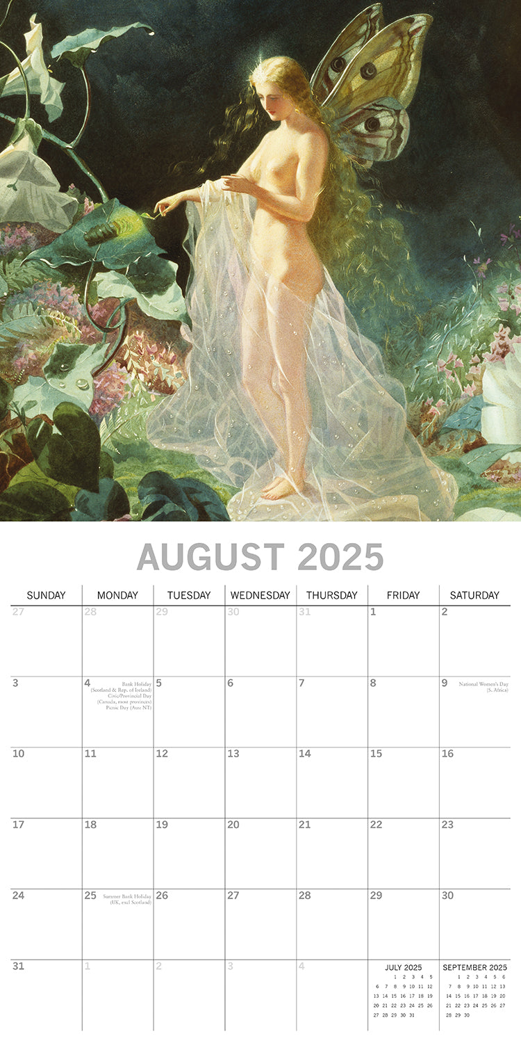 Calendars, Organisers & Planners: Fairies - 2025 Square Wall Calendar Arts 16 Months Premium Planner Gift