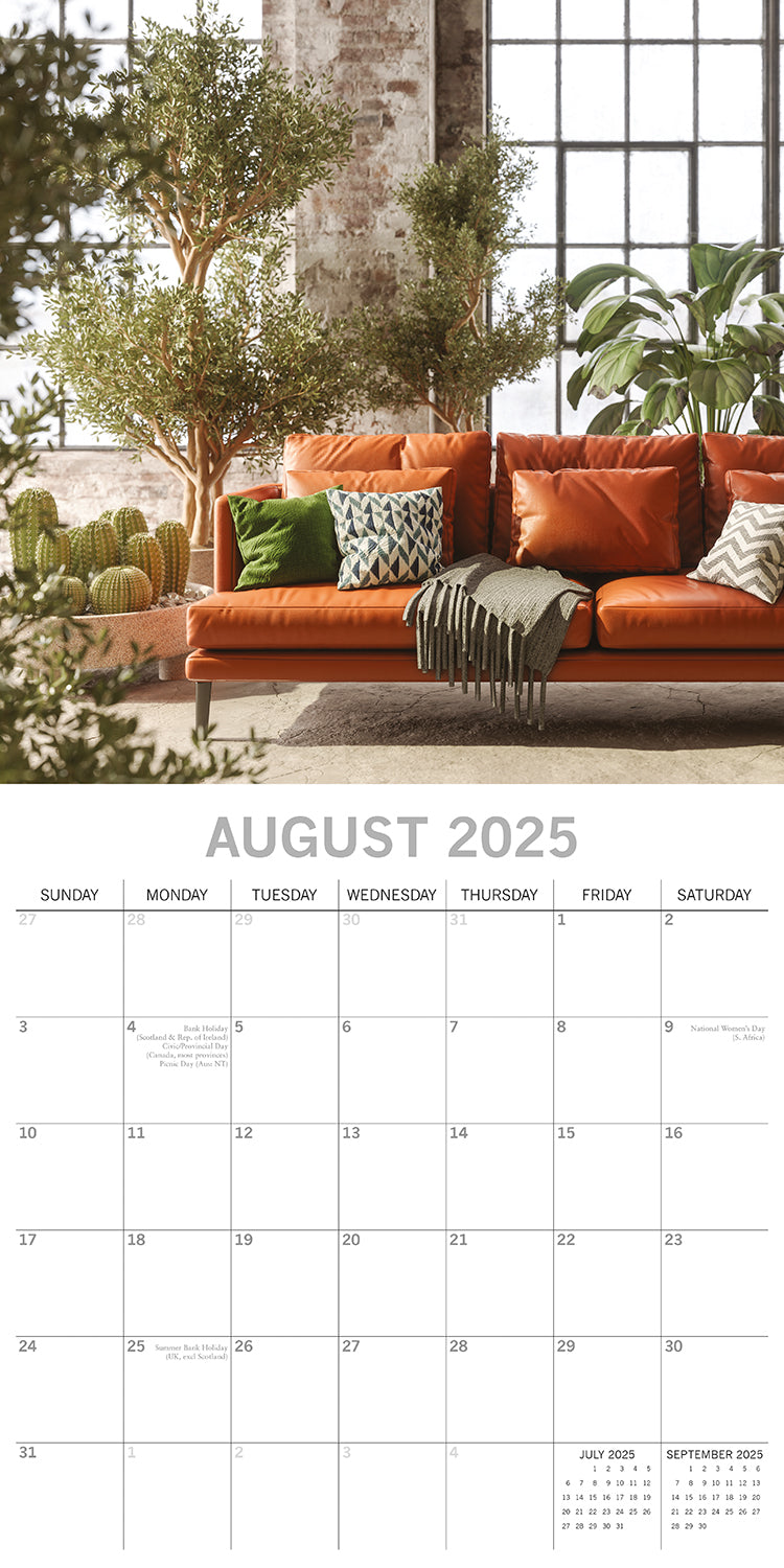 Calendars, Organisers & Planners: House Plants - 2025 Square Wall Calendar Floral 16 Months Premium Planner Gift