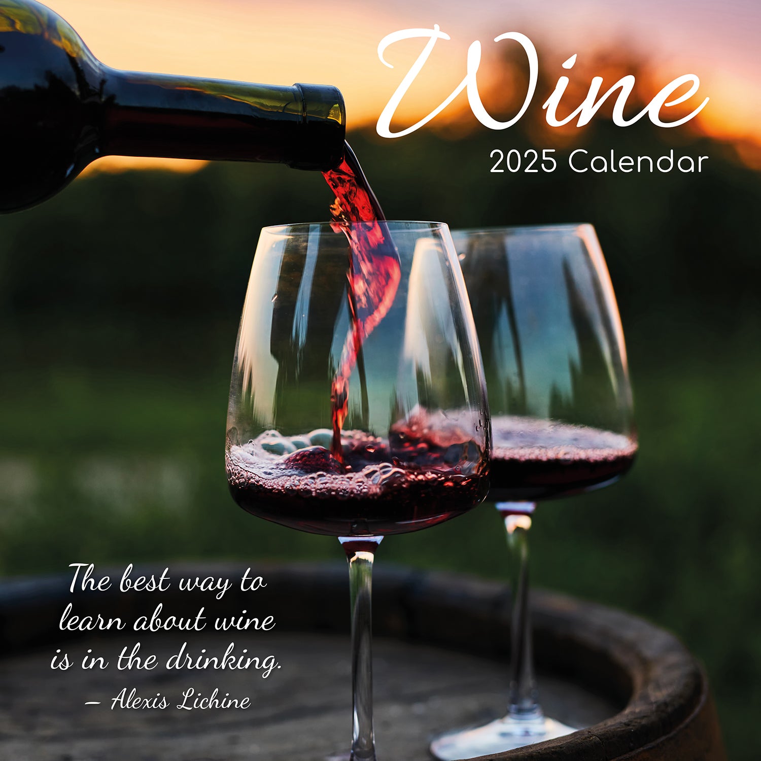 Calendars, Organisers & Planners: Wine 2025 Square Wall Calendar Food 16 Month Premium Planner Xmas New Year Gift