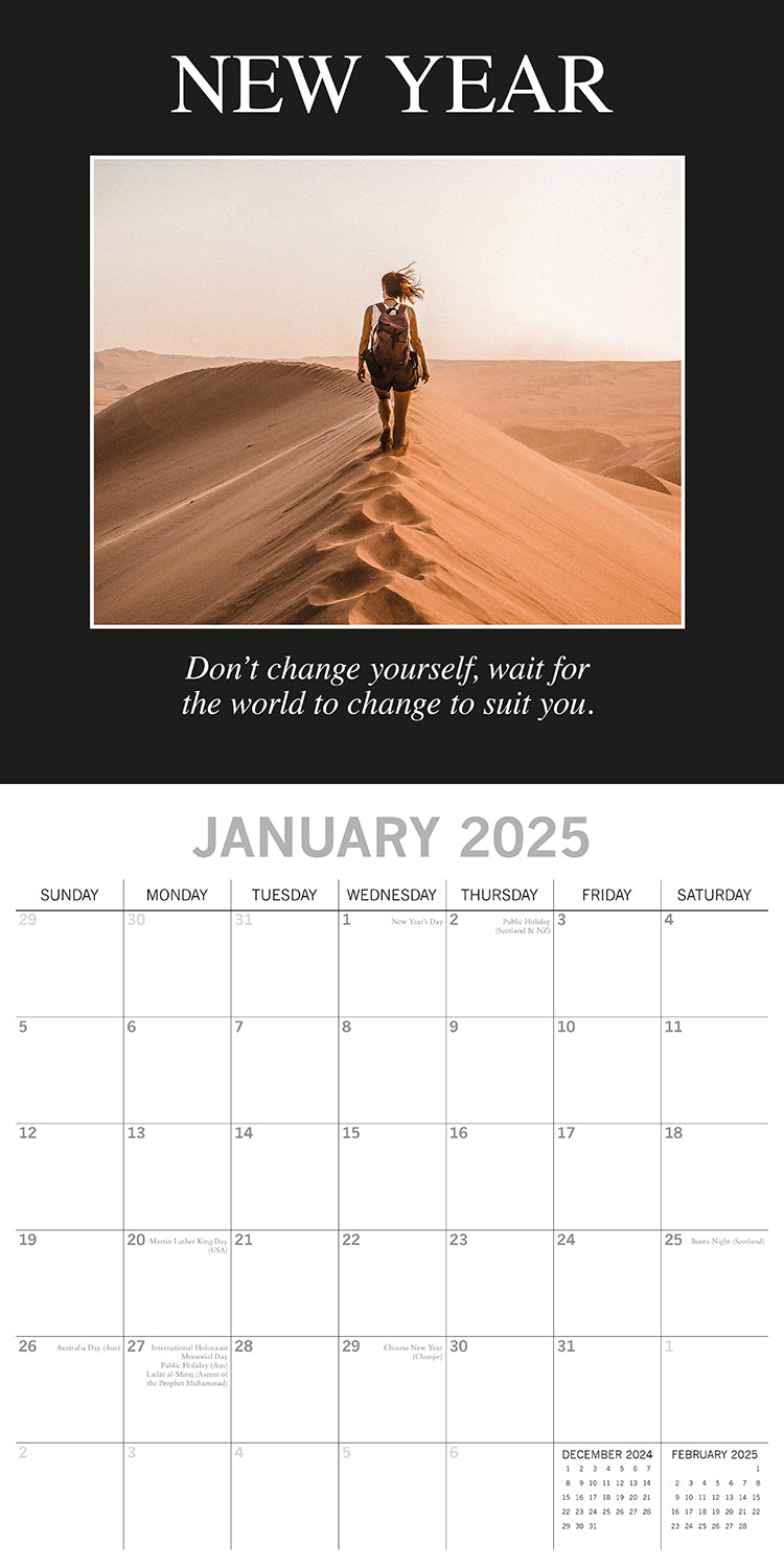 Calendars, Organisers & Planners: Demotivation - 2025 Square Wall Calendar 16 Months Premium Planner New Year Gift