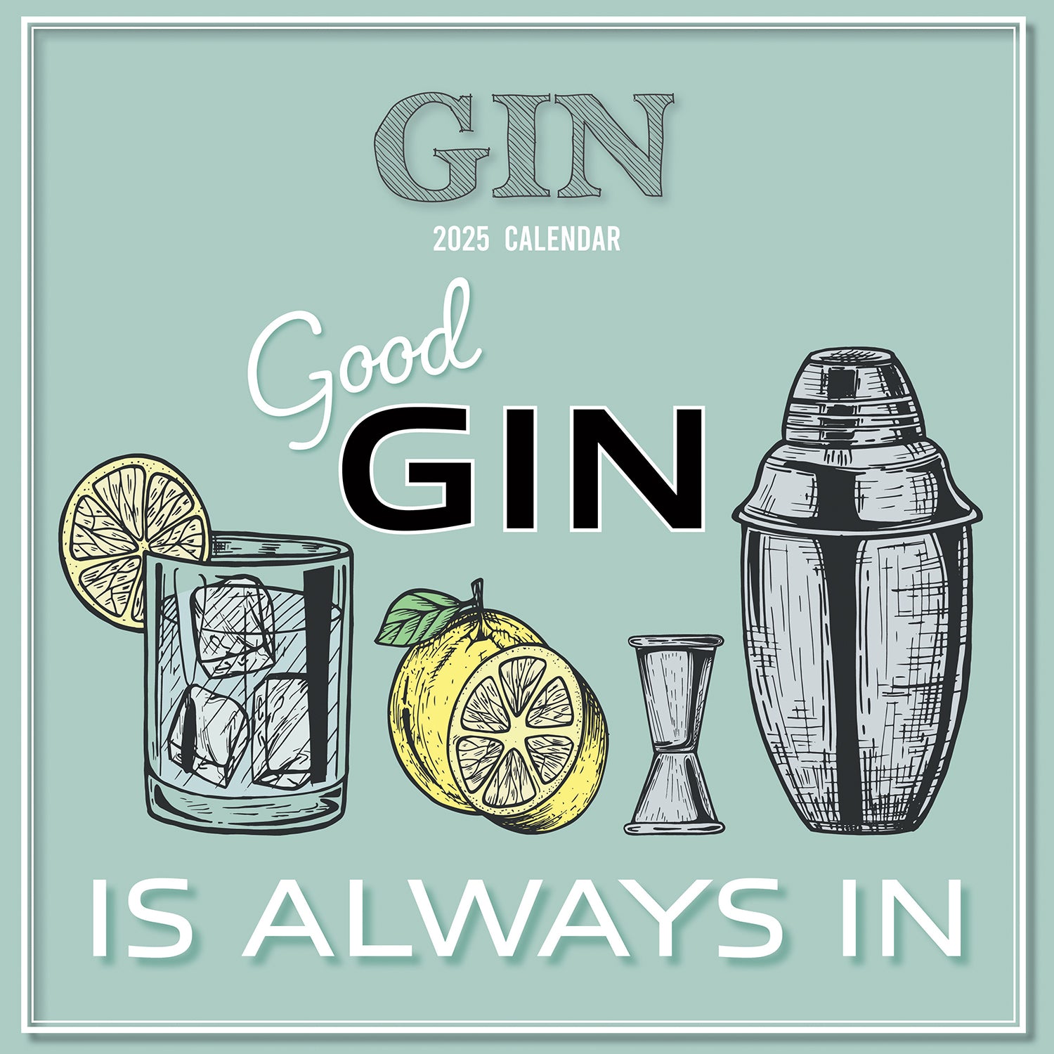 Calendars, Organisers & Planners: Gin - 2025 Square Wall Calendar 16-Month Premium Planner Christmas New Year Gift