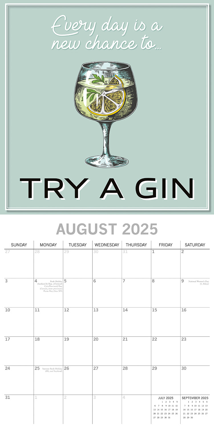 Calendars, Organisers & Planners: Gin - 2025 Square Wall Calendar 16-Month Premium Planner Christmas New Year Gift