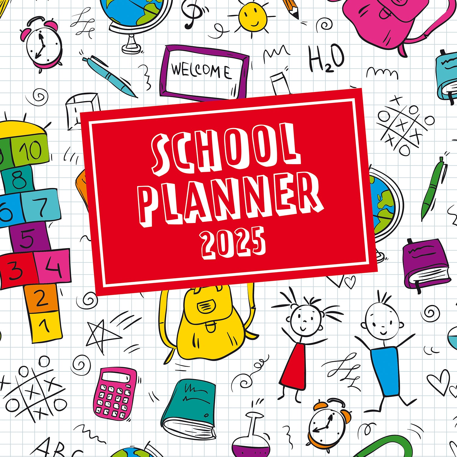 Calendars, Organisers & Planners: School Planner 2025 Square Wall Calendar 16Month Premium New Year Organiser Gift