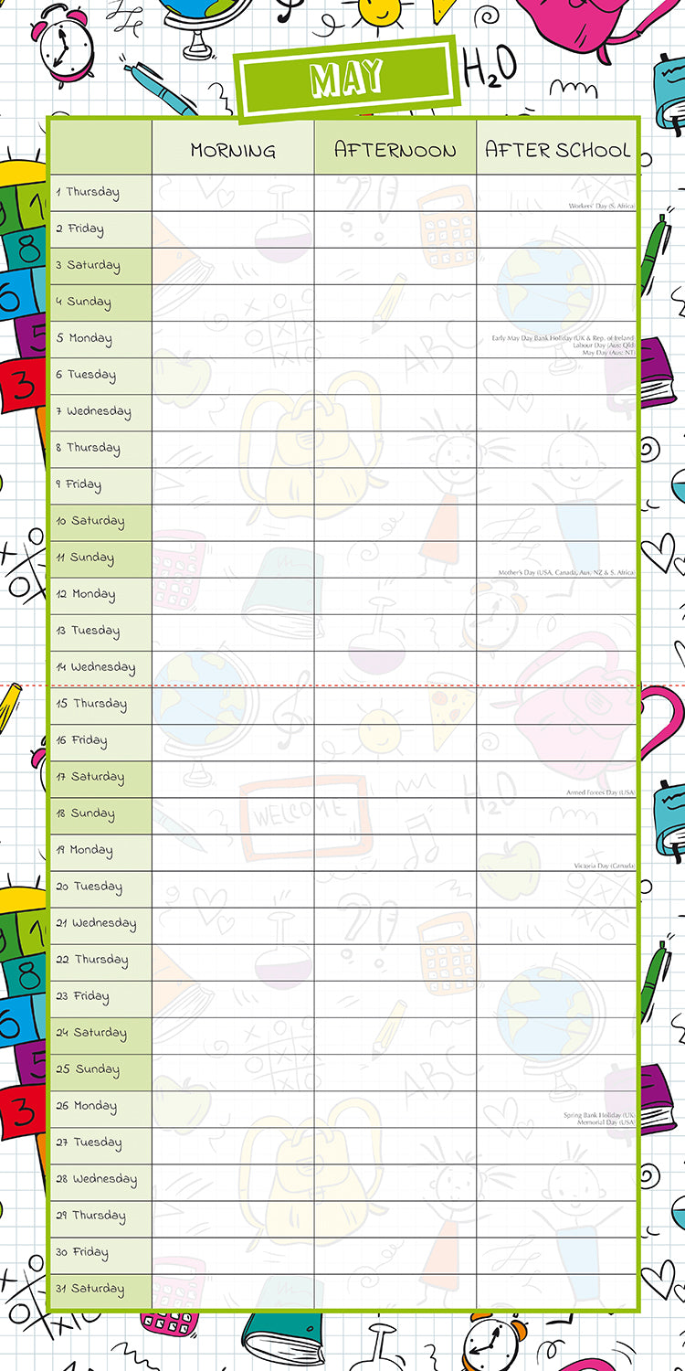 Calendars, Organisers & Planners: School Planner 2025 Square Wall Calendar 16Month Premium New Year Organiser Gift