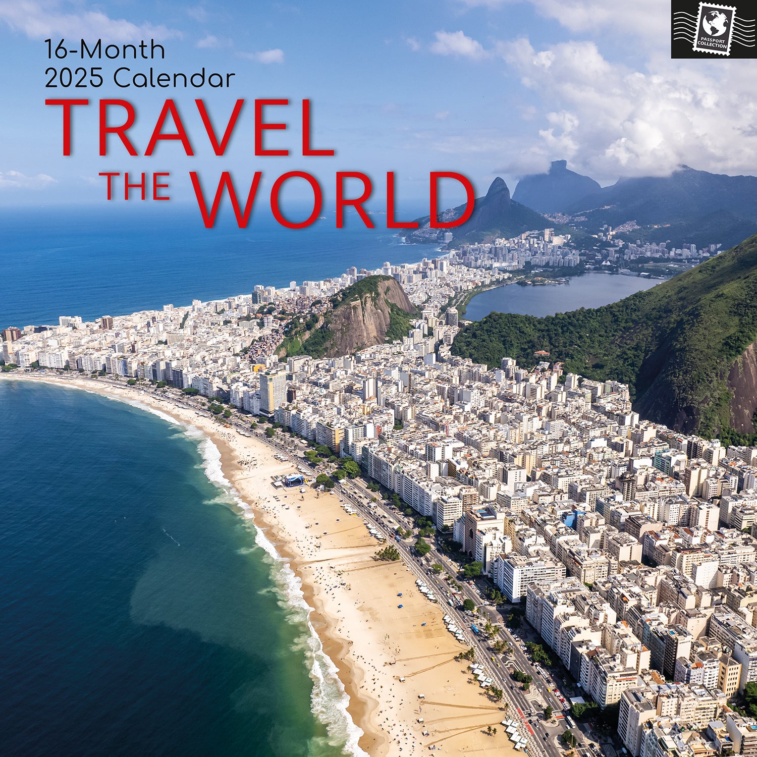 Calendars, Organisers & Planners: Travel the World 2025 Square Wall Calendar 16 Months New Year Xmas Planner Gift