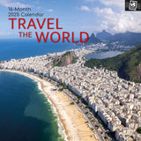 Calendars, Organisers & Planners: Travel the World 2025 Square Wall Calendar 16 Months New Year Xmas Planner Gift
