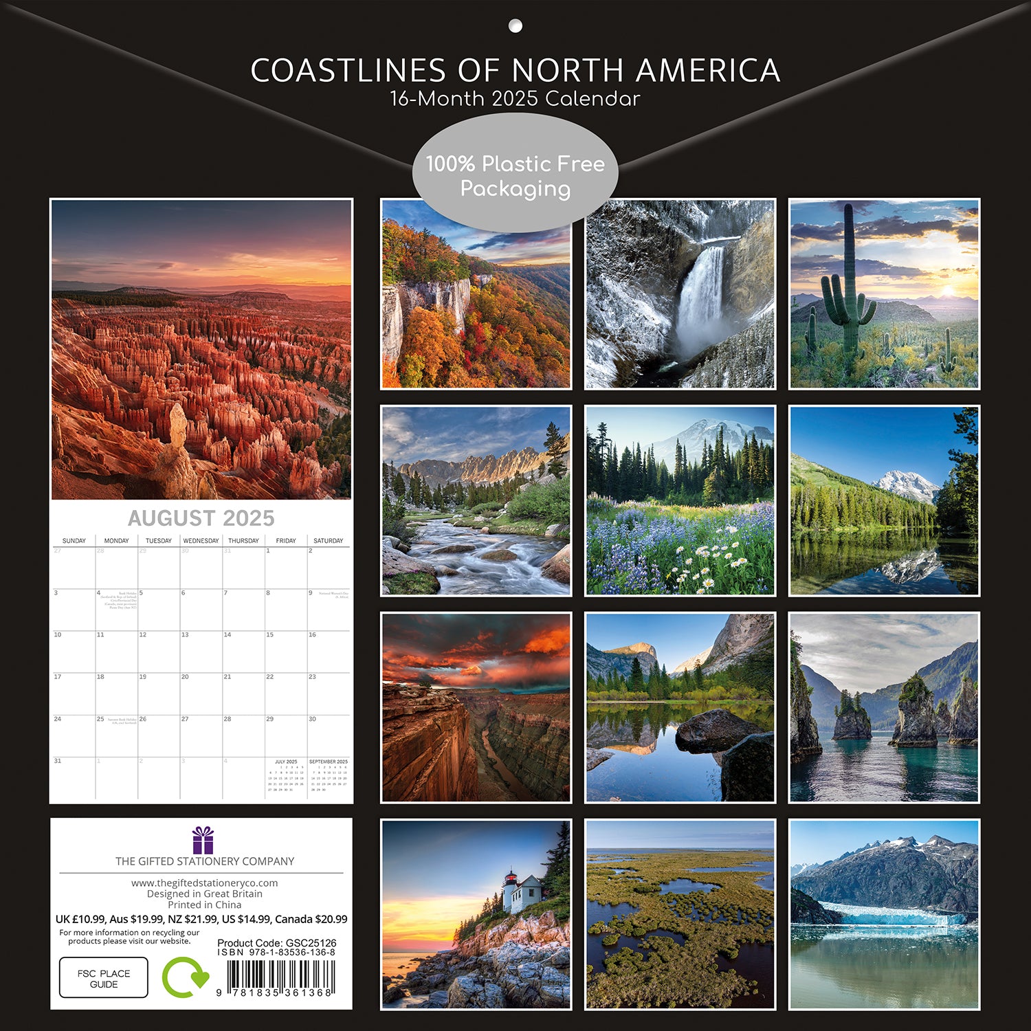 Calendars, Organisers & Planners: National Parks USA - 2025 Square Wall Calendar 16 Months New Year Planner Gift