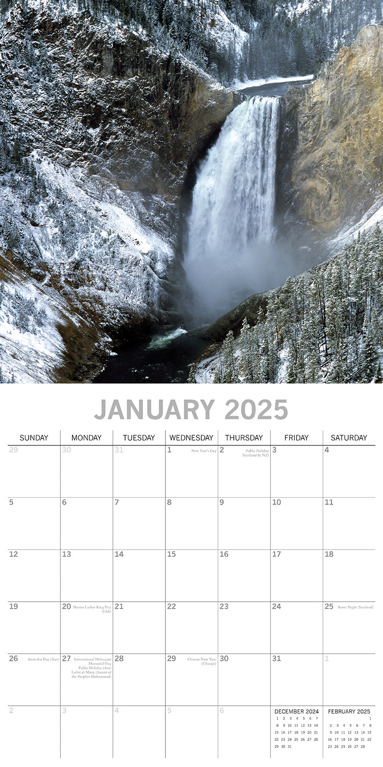 Calendars, Organisers & Planners: National Parks USA - 2025 Square Wall Calendar 16 Months New Year Planner Gift