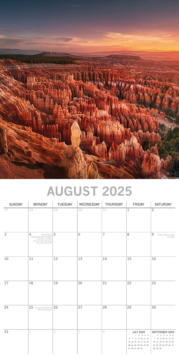 Calendars, Organisers & Planners: National Parks USA - 2025 Square Wall Calendar 16 Months New Year Planner Gift
