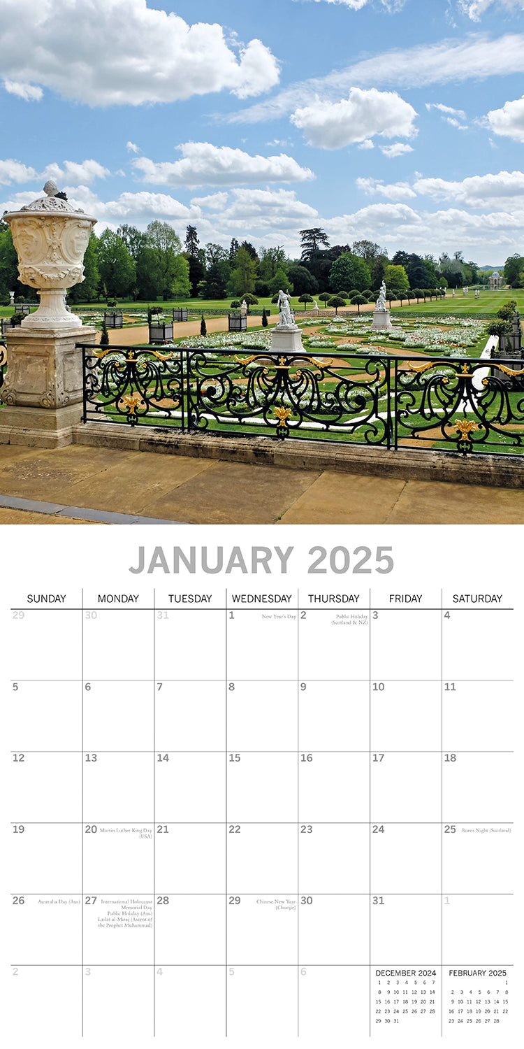 Calendars, Organisers & Planners: Great Gardens of England 2025 Square Wall Calendar 16Month New Year Planner Gift